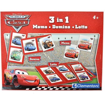 DISNEY PIXAR CARS 3-&Iacute;-1 LEIKJASETT - MEMO - DOMINO - LOTTO