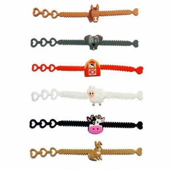Silíkonbarnasarmbönd með bústörfum (12 stykki)