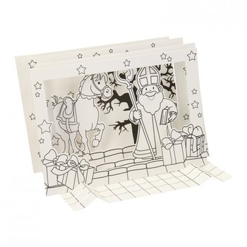 Sinterklaas / J&oacute;lasveina 3D Gluggakortaf&ouml;ndursett (12 stk.)