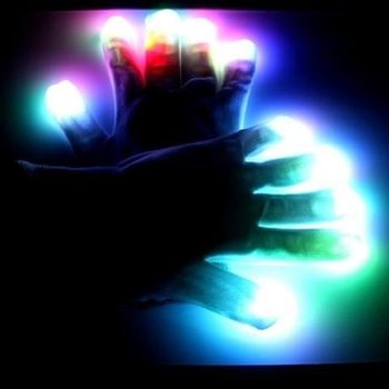 LED-hanskar / Rave-hanskar (12 stk.)