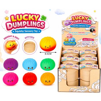 RAGE - LUCKY DUMPLINGS - Squishy Bun Dumplings ST&Oacute;RT - 8.5 x 8.5 x 4.8 cm - &Iacute; S&Yacute;NINGARKASSA (12 stk.)