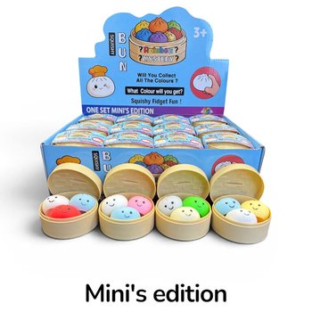 RAGE - Squishy MINI&rsquo;S EDITION Bun Dumplings L&Iacute;TILL (5.3 x 5.3 x 4.1 cm) Viral 2026 Fidget leikfang (24 stk.)