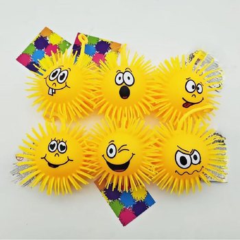 PUFFER BOLTI ME&ETH; TILFINNINGARANDLITI - 10CM - &Iacute; S&Yacute;NINGARKASSA (12 stk.)