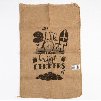 STÓR SINTERKLAAS JÚTUPOKI - MEÐ TEXTANUM: WIE ZOET IS KRIJGT LEKKERS - Um 60 x 100 cm (1 stk.)