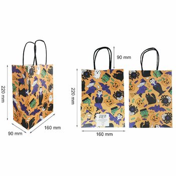 Hrekkjav&ouml;ku gjafapokar &uacute;r papp&iacute;r 16x9x22 cm (12 stk.)