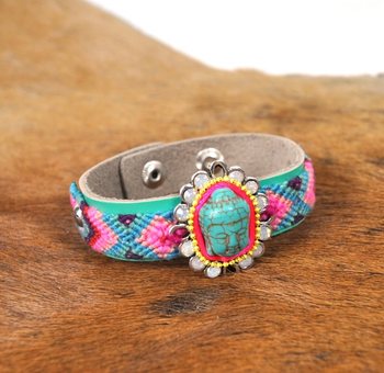 Ibiza Armband Silfur Grænt Búdda (1 stk.)