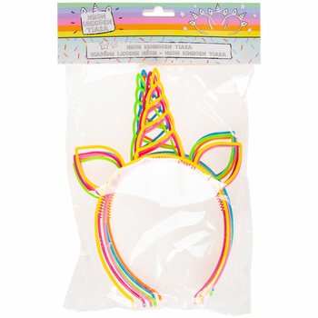 UNICORN / EENHOORN TIARA, MIX NEON LITIR (24 stk.)