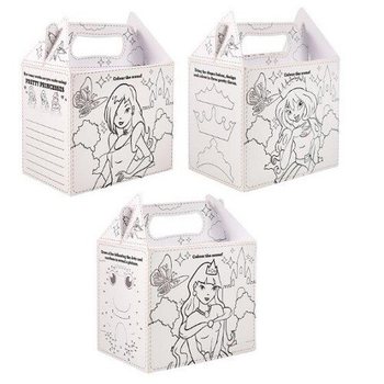 Matarbox „Prinsessur“ til að lita sjálf - 14 x 9.5 x 18 cm (24 stk.)