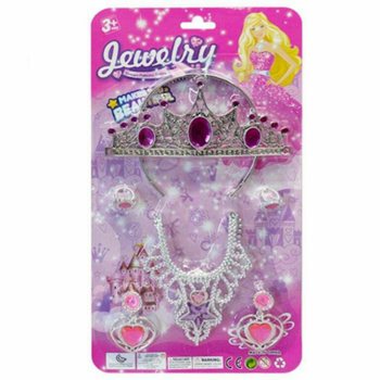 PRINSESSU SNYRTISETT MEÐ TIARA, EYRNALOKKUM, HÁLSMENI OG HRINGUM