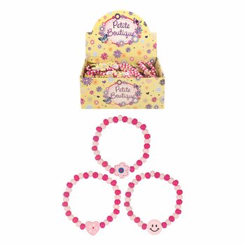 Sýningarstandur með Tréarmböndum Smiley fyrir Stelpur (120 stk.)