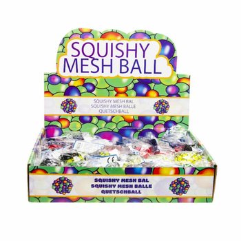 SQUISHY KREISTA-K&Uacute;LA - &THORN;verm&aacute;l: 5 CM - BLANDA&ETH;IR SK&AElig;RIR LITIR &Iacute; S&Yacute;NINGARKASSA (24 stk.)