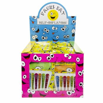 Sj&aacute;lfuppbl&aacute;sanlegur Smiley-kylfa &iacute; s&yacute;ningarkassa (48 stykki)