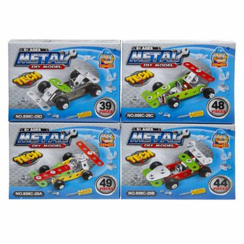 Málm Race Car Byggingarsett (24 stk. Sýningarkassi)