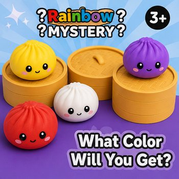 RAGE - Squishy SUGAR EDITION Bun Dumplings ST&Oacute;R (8.5 x 8.5 x 4.8 cm) - Viral 2026 Fidget leikfang (12 stk)