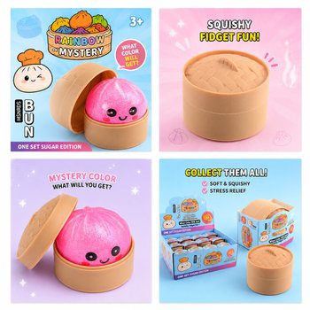 RAGE - Squishy SUGAR EDITION Bun Dumplings LITLIR (5.3 x 5.3 x 4.1 Cm) Viral 2026 Fidget Toy (24 stk.)