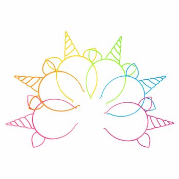 UNICORN / EENHOORN TIARA, MIX NEON LITIR (24 stk.)