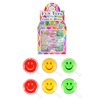 Skemmtileg Smiley Jójó í Sýningarkassa (36 stk.)