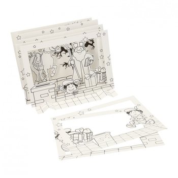 Sinterklaas / J&oacute;lasveina 3D Gluggakortaf&ouml;ndursett (12 stk.)