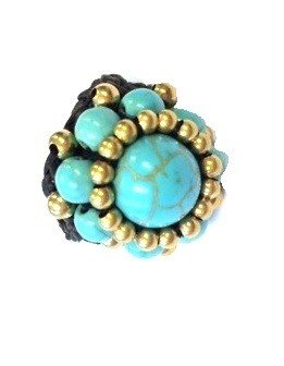 Ibiza hringur með túrkísstein | Boho hringur