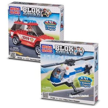 MEGA BLOKS - SLÖKKVILIÐS-SUV OG LÖGREGLUÞYRLA (2 stk.)