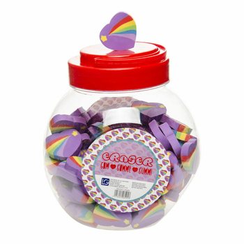 Regnbogahjarta strokleður í krús (100 stk.)