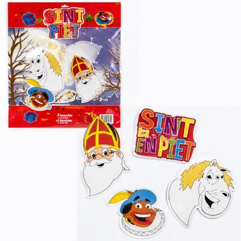 SINTERKLAAS SINT & PIET - 4 HLUTA TV&Iacute;HLI&ETH;A SINTERKLAAS SKREYTINGASPJ&Ouml;LD (6 stk.)