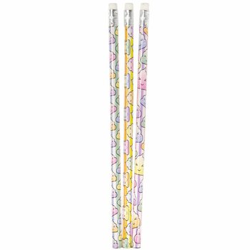 Neon 'Kúkur' blýantar með strokleðri (12 stk)