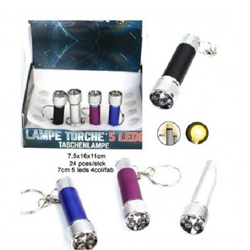 5 LED Vasaljós með Lyklakippu í Sýningarkassa (24 stk.)