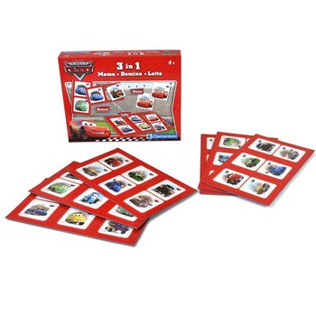 DISNEY PIXAR CARS 3-&Iacute;-1 LEIKJASETT - MEMO - DOMINO - LOTTO