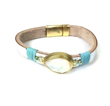 Silfurarmband með perluformuðum dropa í Ibiza-stíl (1 stk)
