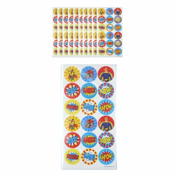 FUN STICKERS - OFURHETJUR 18 LÍMIÐAR Á SÍÐU (10 stk.)
