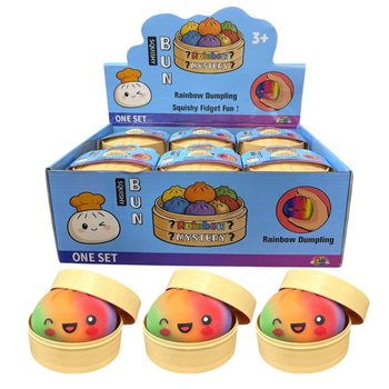 RAGE - RAINBOW Squishy Bun Dumplings STÓRIR (8.5 x 8.5 x 4.8 Cm) - Viral 2026 Fidget Toy (12 stk.)