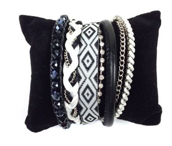 Ibiza armband Svart/Hvítt (1 stk)