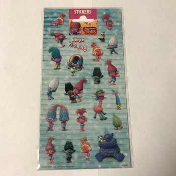 Límmiðaörk: TROLLS, 20 x 10 cm (10 stk.)