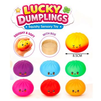 RAGE - LUCKY DUMPLINGS - Squishy Bun Dumplings ST&Oacute;RT - 8.5 x 8.5 x 4.8 cm - &Iacute; S&Yacute;NINGARKASSA (12 stk.)