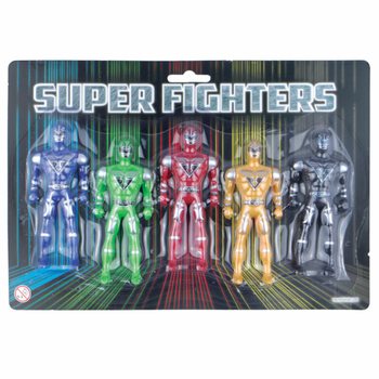 SUPER FIGHTERS - 5 Bardagafígúrur á Spjaldi (6 stk.)