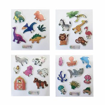 Glimmerlímmiðar - Gerð: Dýrablanda (100 stk.)
