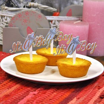 Muffins-pinnar fyrir F&aelig;&eth;ingu - It's a Boy (12 stk.)