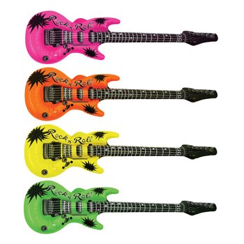 Uppbl&aacute;sanlegur g&iacute;tar Neon Mix - 95cm (12 stykki)