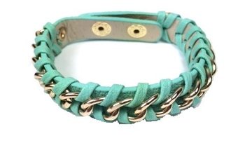Fléttað armband myntugrænt (1 stk)