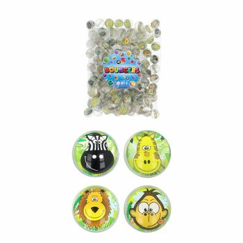 Skoppboltar frumskógardýr bland - Ø 3,3 cm (100 stk.)