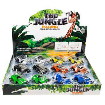 PULL BACK JUNGLE BÍLAR Í DISPLAY (12 stykki)