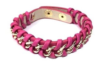 Fléttað armband fuchsia Ibiza-stíll (1 stk.)