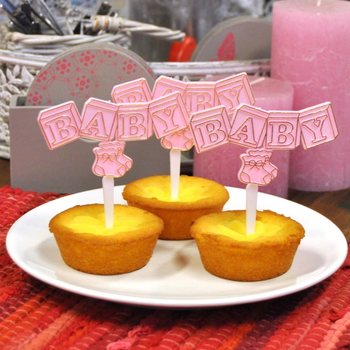 Muffinspinnar fyrir F&aelig;&eth;ingu - Barnableikur (12 stk.)