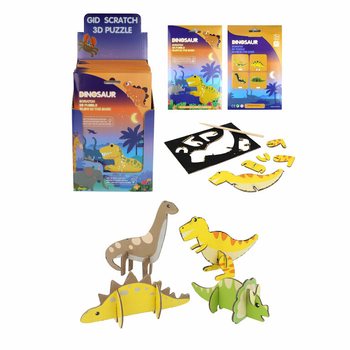 SCRATCH 3D Risaeðlupúsl - Standur (18 stykki)