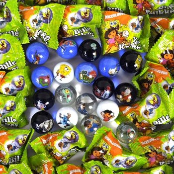 LEYFISBUNDNAR GLERKÚLUR - NICKELODEON DORA, SVAMPBOB (96 stk.)