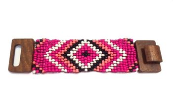 Aztek Tréarmband með Sylgju Fuchsia (1 stk)