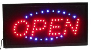 LED AUGL&Yacute;SINGASKILTI - OPEN 2 LITIR