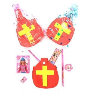 Fyllt Sinterklaas biskopsm&uacute;ffu (Mitre) poki me&eth; ritf&ouml;ngum (12 stk.)