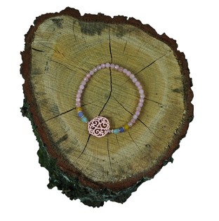 Bleikt armband með hengi (1 stk.)